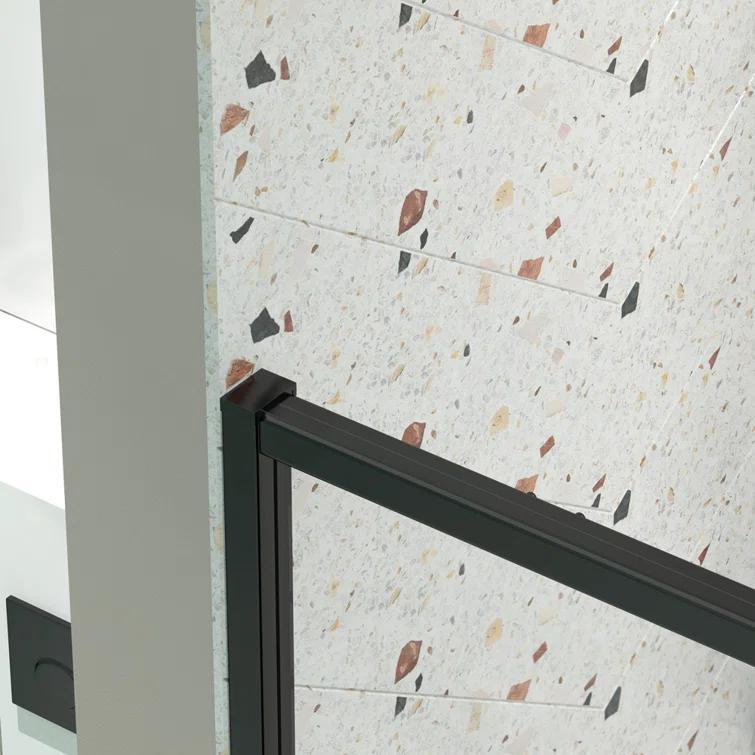 38-42" W x 71" H Flush Glass Shower Door Reversible Installation