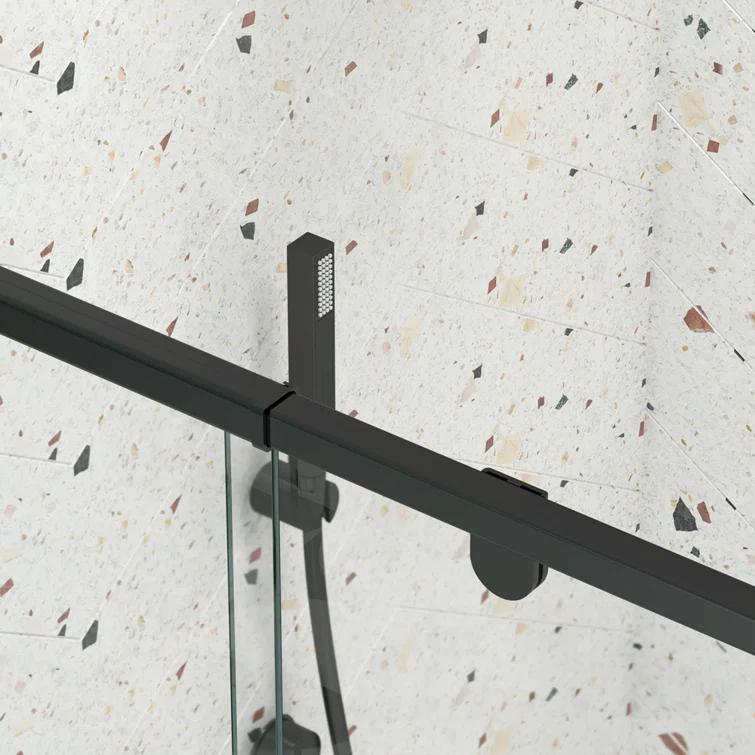 38-42" W x 71" H Flush Glass Shower Door Reversible Installation