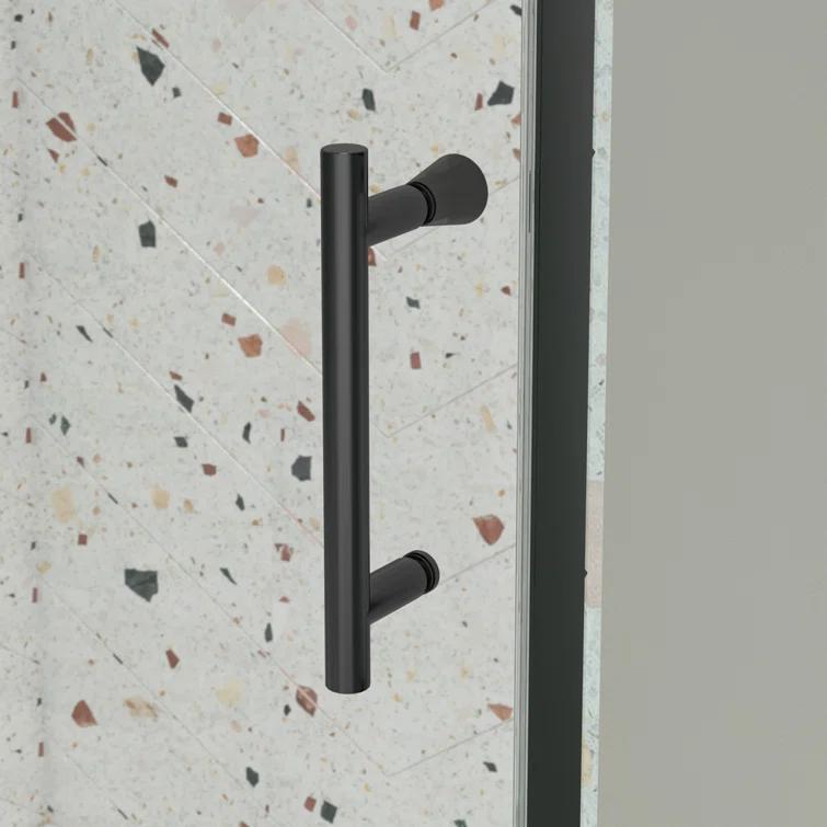 38-42" W x 71" H Flush Glass Shower Door Reversible Installation
