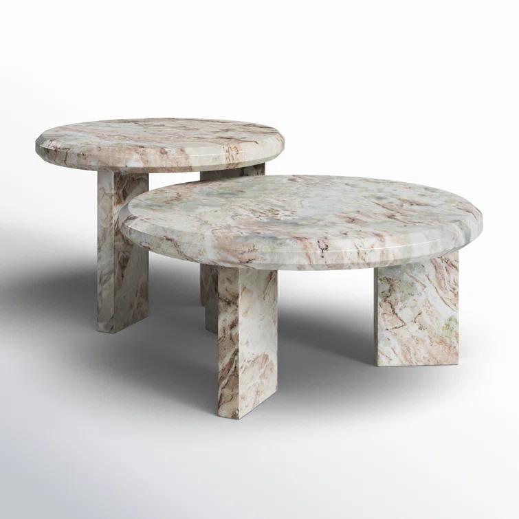 Kapala Nesting Coffee Table (Set of 2) - Taupe Marble