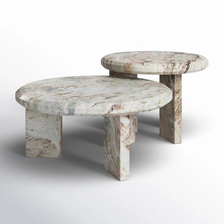 Kapala Nesting Coffee Table (Set of 2) - Taupe Marble