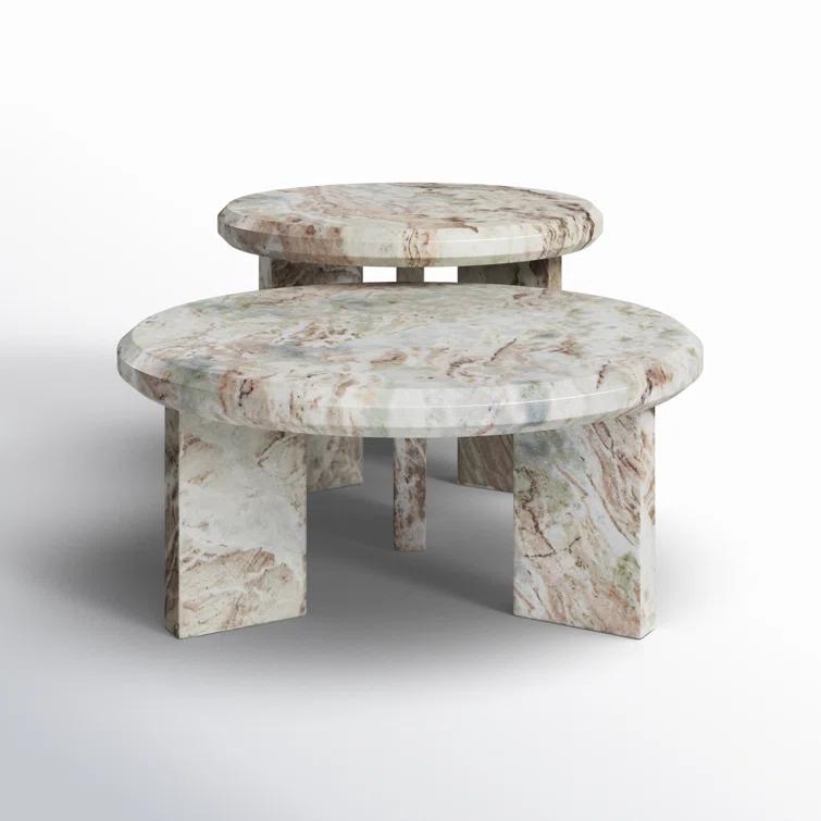 Kapala Nesting Coffee Table (Set of 2) - Taupe Marble