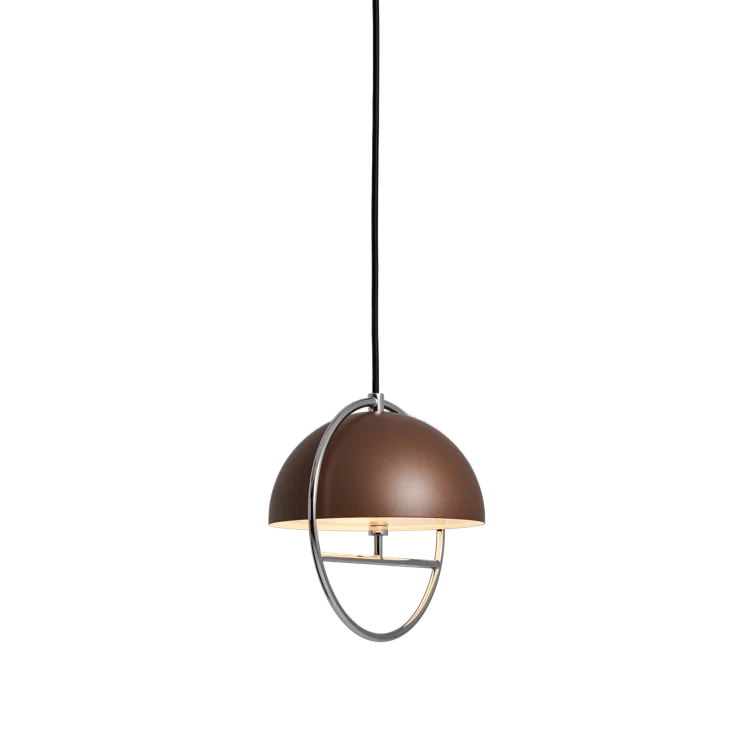 Huan Cocoa and Chrome LED Single Pendant Light