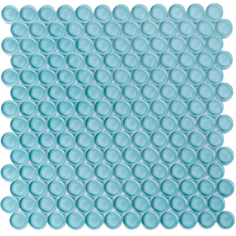 Apollo Tile Penny 1 " X 1 " Straight Edge Glass Mosaic Sheet Wall & Floor Tile