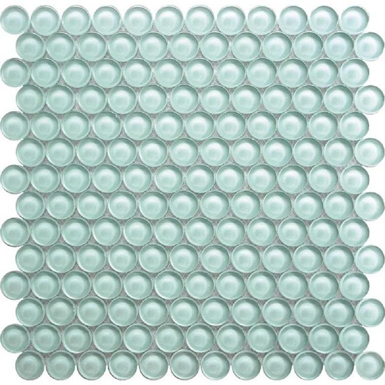 Penny 1 " X 1 " Straight Edge Glass Mosaic Sheet Wall & Floor Tile
