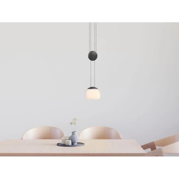 Jojo Brass 6.3" x 13.7" Modern LED Glass Pendant