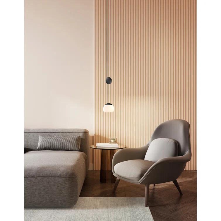 Jojo Brass 6.3" x 13.7" Modern LED Glass Pendant