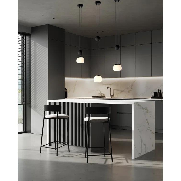 Jojo Brass 6.3" x 13.7" Modern LED Glass Pendant