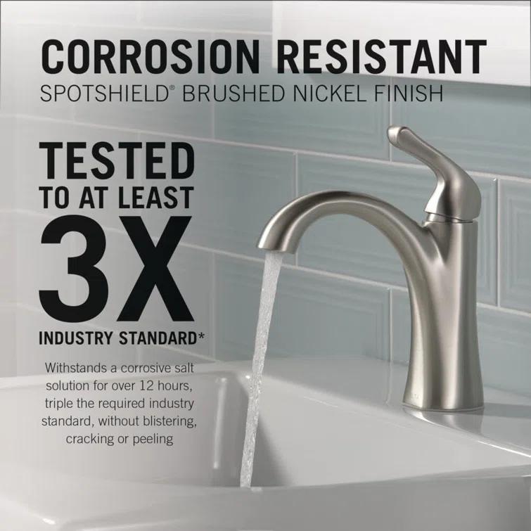 Arvo Single Hole Bathroom Faucet with Drain Assembly, Single Handle Bathroom Sink Faucet