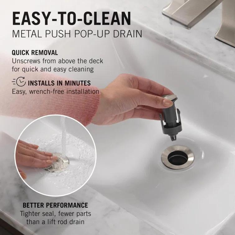 Arvo Single Hole Bathroom Faucet with Drain Assembly, Single Handle Bathroom Sink Faucet