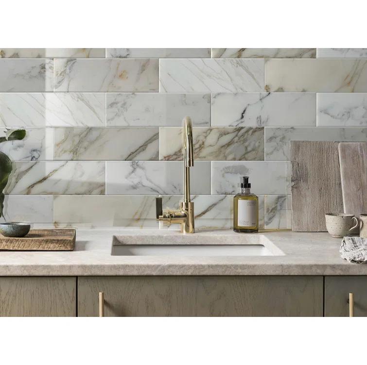 4" x 12" Marble Subway Wall & Floor Tile