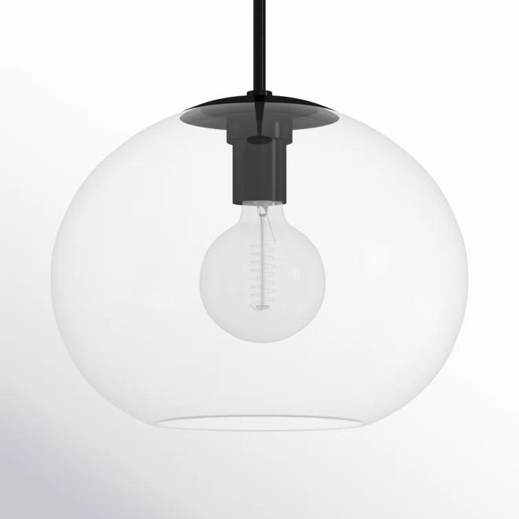 Old Bronze Clear Glass Globe Pendant Light