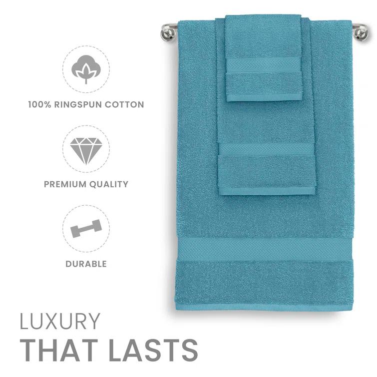 Martex 6 Piece Luxury Cotton Towel Set, 2 Bath Towels, 2 Hand Towels, 2 Washcloths 500 GSM 100% Ring Spun Cotton Highly Absorbent Soft Towels for Bathroom For Everyday Use, Hotel & Spa