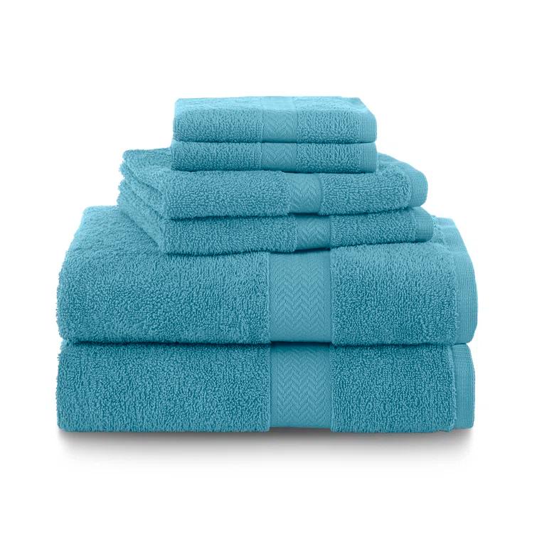 Martex 6 Piece Luxury Cotton Towel Set, 2 Bath Towels, 2 Hand Towels, 2 Washcloths 500 GSM 100% Ring Spun Cotton Highly Absorbent Soft Towels for Bathroom For Everyday Use, Hotel & Spa