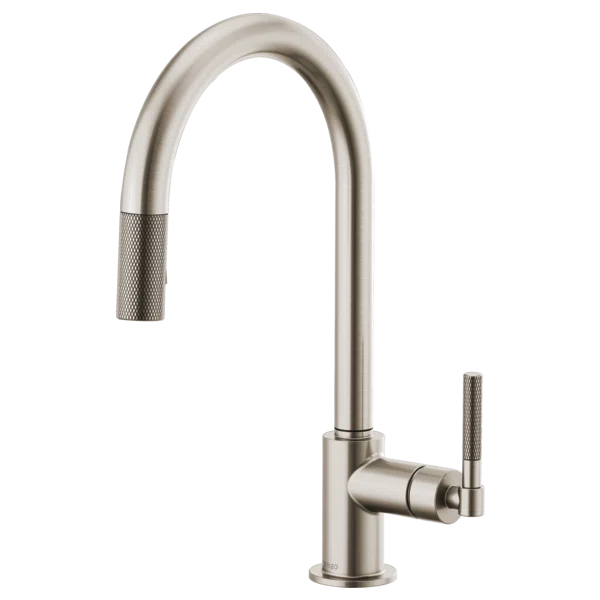 Modern 16" Stainless Steel Kitchen Faucet with Pull-out Spray