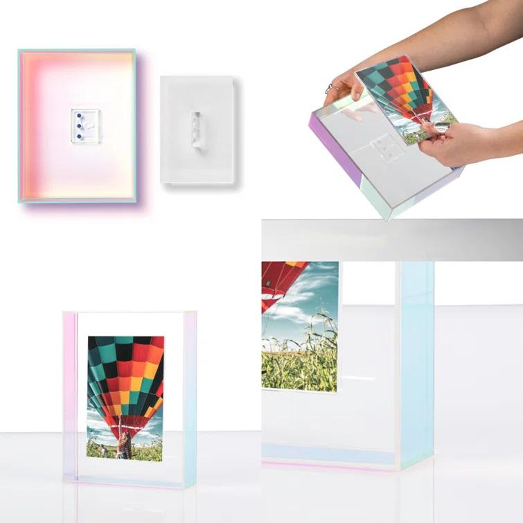 Float Frame for Tabletop or Wall with Magnetic Photo Holder