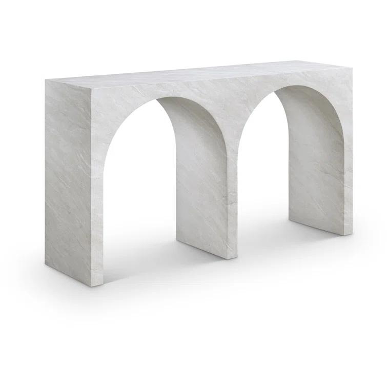 Meridian Furniture Faenza White Marble Finish Console Table