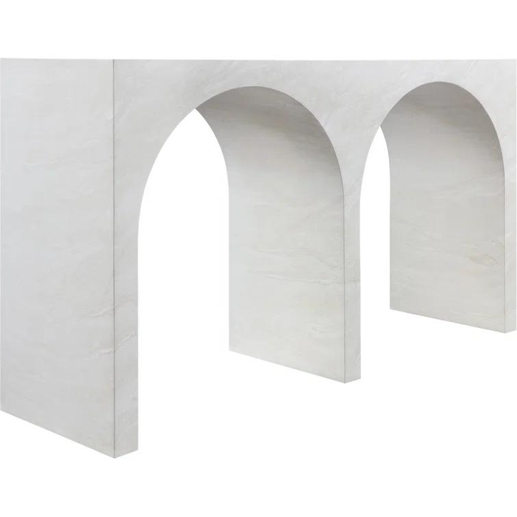 Meridian Furniture Faenza White Marble Finish Console Table