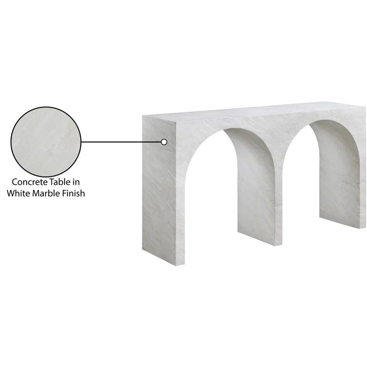 Meridian Furniture Faenza White Marble Finish Console Table