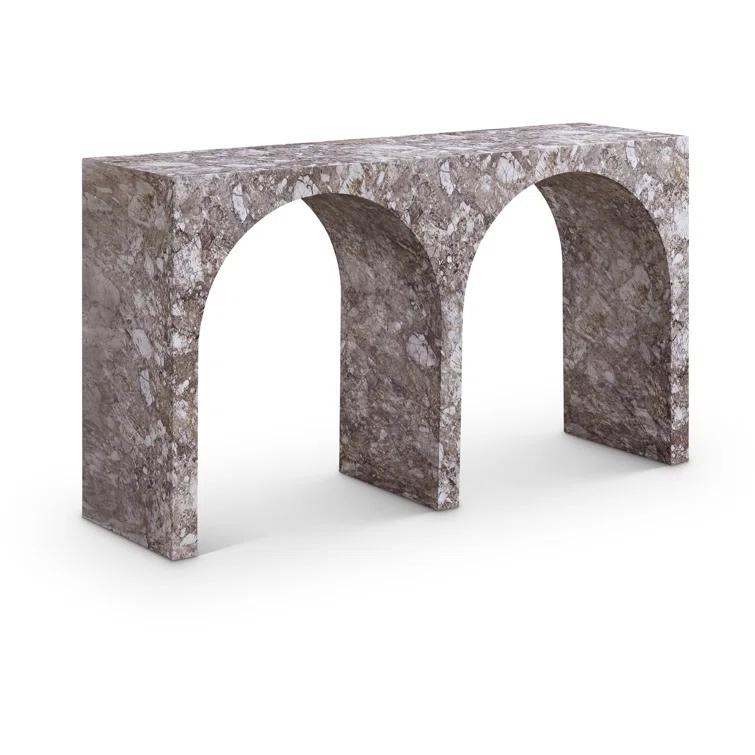 Meridian Furniture Faenza Brown Marble Finish Console Table