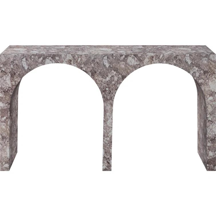 Meridian Furniture Faenza Brown Marble Finish Console Table