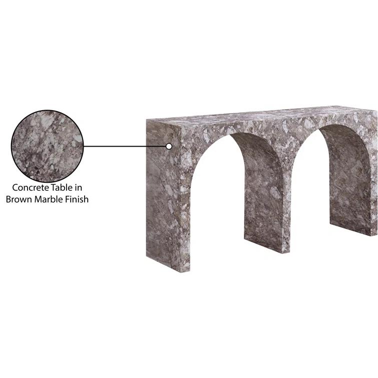 Meridian Furniture Faenza Brown Marble Finish Console Table