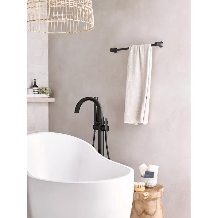 Moen Doux Single Handle Floor Mounted Freestanding Tub Filler with Handshower