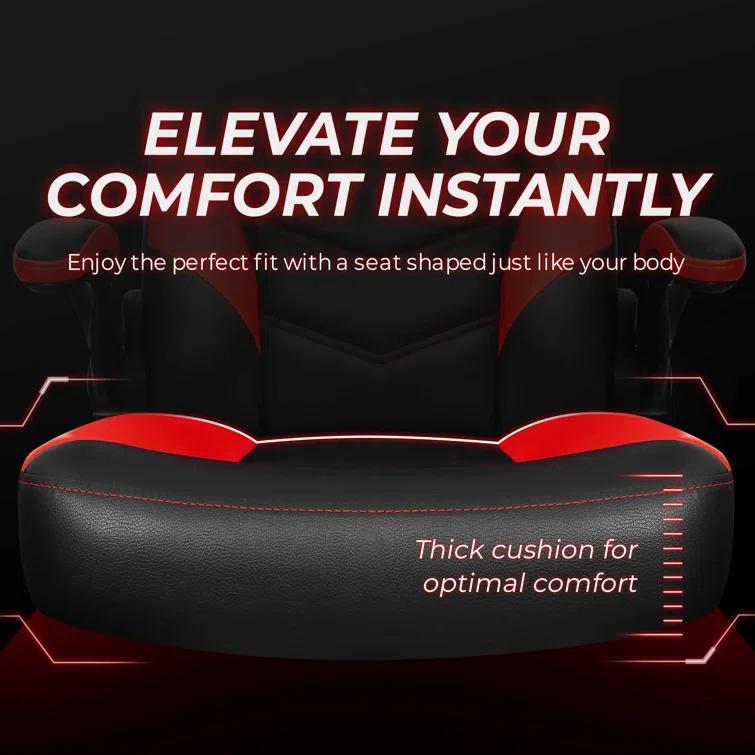 N-GEN Adjustable Ergonomic Faux Leather Swiveling PC & Racing Game Office Desk Chair with Flip-Up Arms