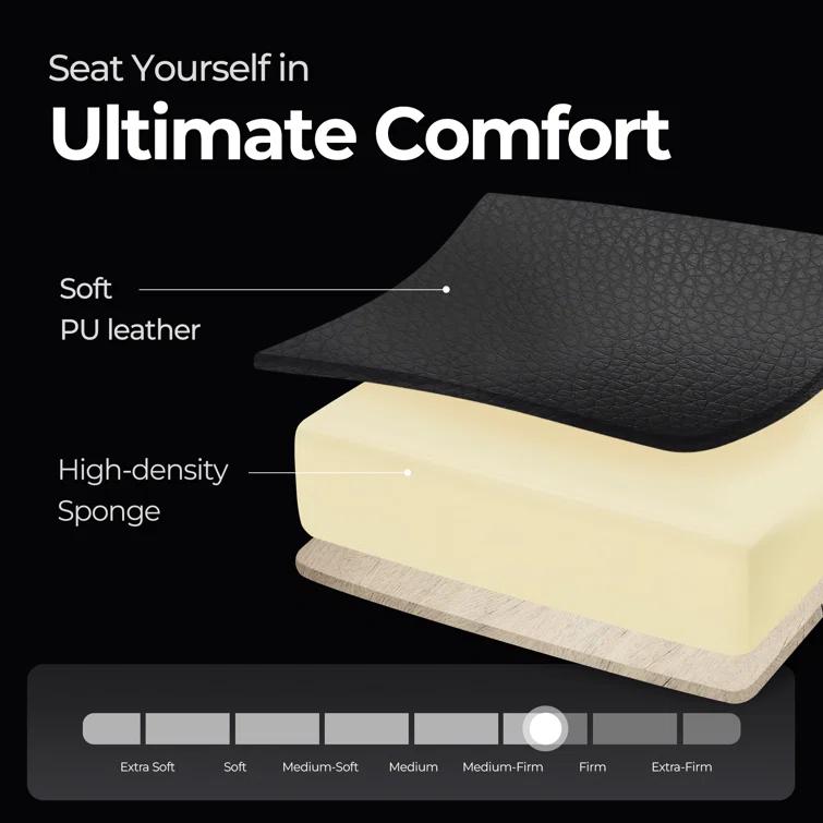 N-GEN Adjustable Ergonomic Faux Leather Swiveling PC & Racing Game Office Desk Chair with Flip-Up Arms