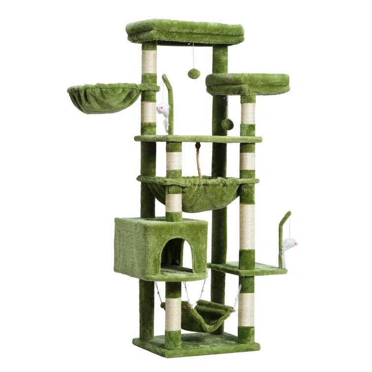 Tucker Murphy Pet™ 63" Cat Tree For Large Breeds - Spacious Platforms, Hammock, Sisal Scratching Posts & Cat Condo, Indoor Use