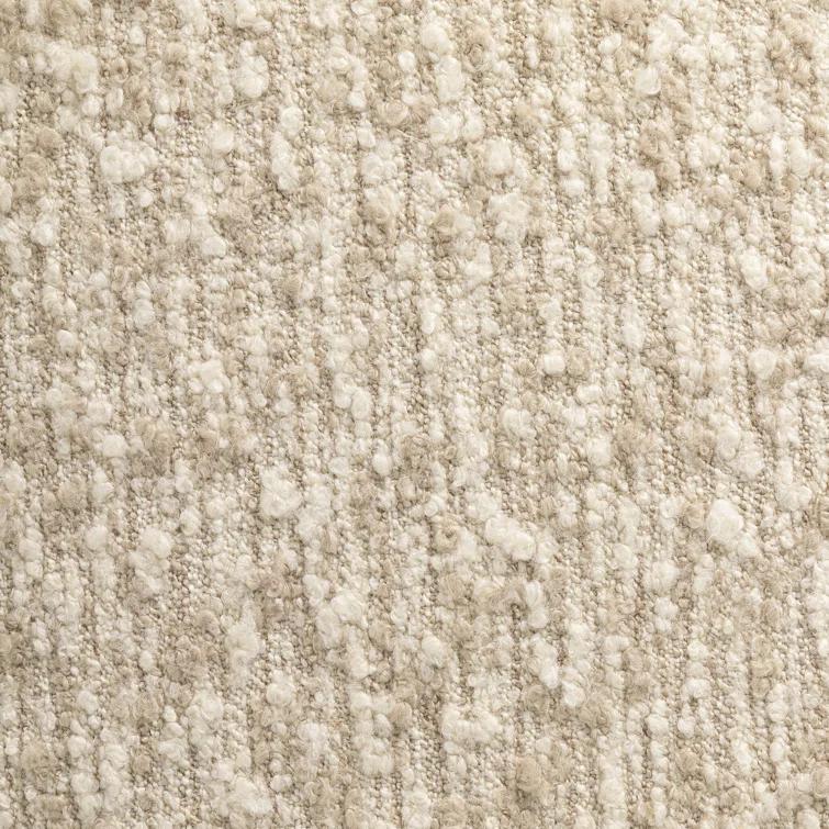 Solema Cream Upholstered Footstool with Wire-Brushed Parawood Base