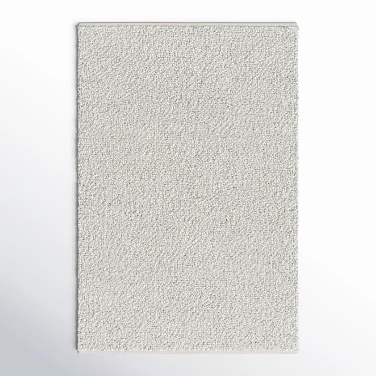 Handmade Ivory Wool and Synthetic 5' x 7' Rectangular Rug