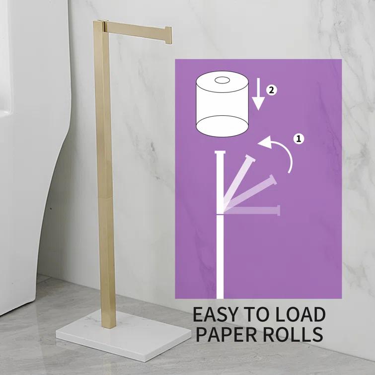 Free Standing Toilet Paper Holder with Weighted Base