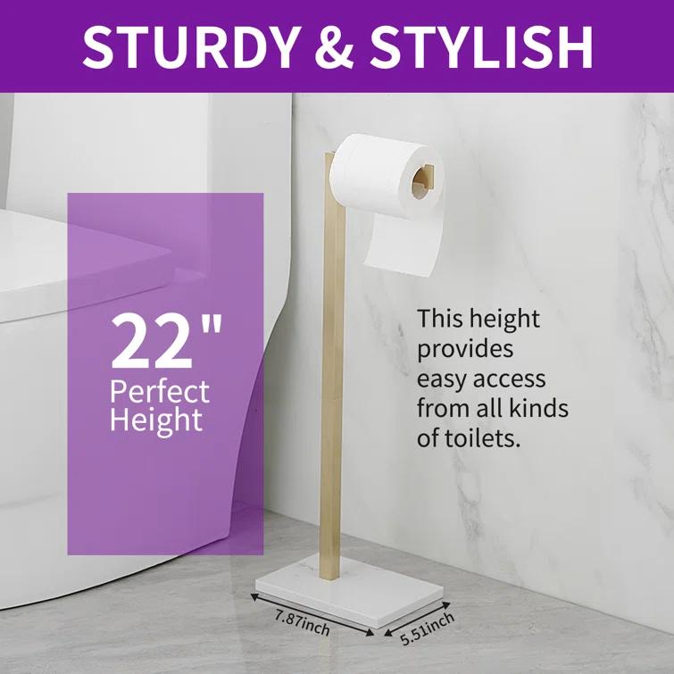 Free Standing Toilet Paper Holder with Weighted Base