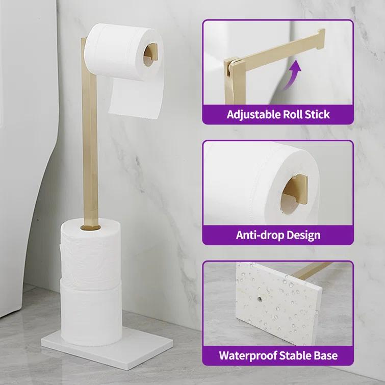 Free Standing Toilet Paper Holder with Weighted Base