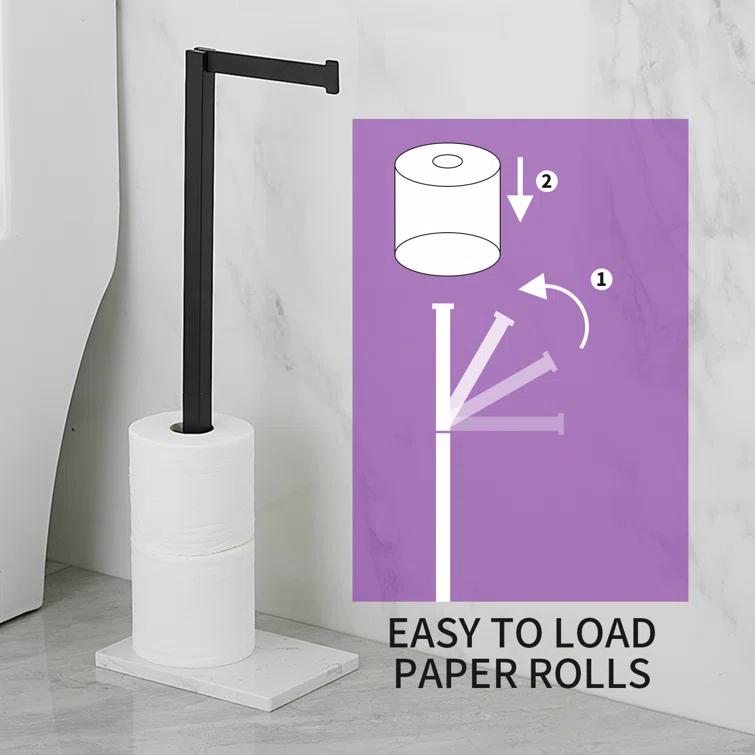 Free Standing Toilet Paper Holder with Weighted Base