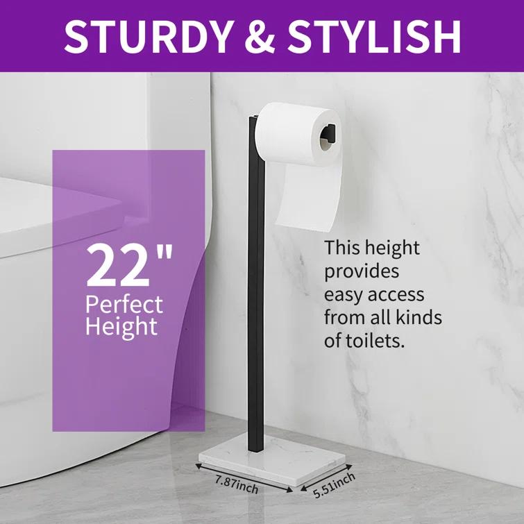 Free Standing Toilet Paper Holder with Weighted Base