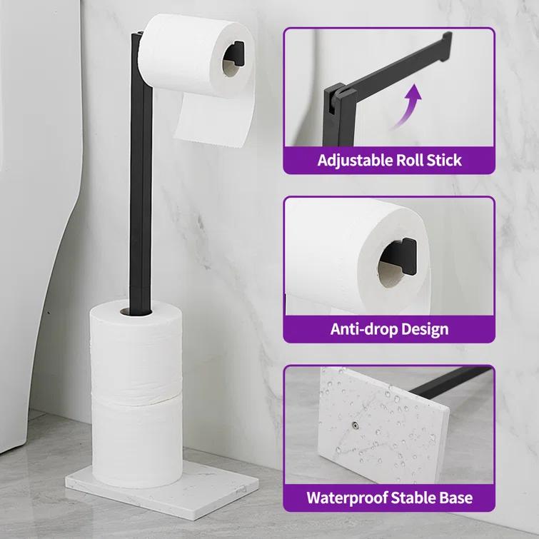 Free Standing Toilet Paper Holder with Weighted Base