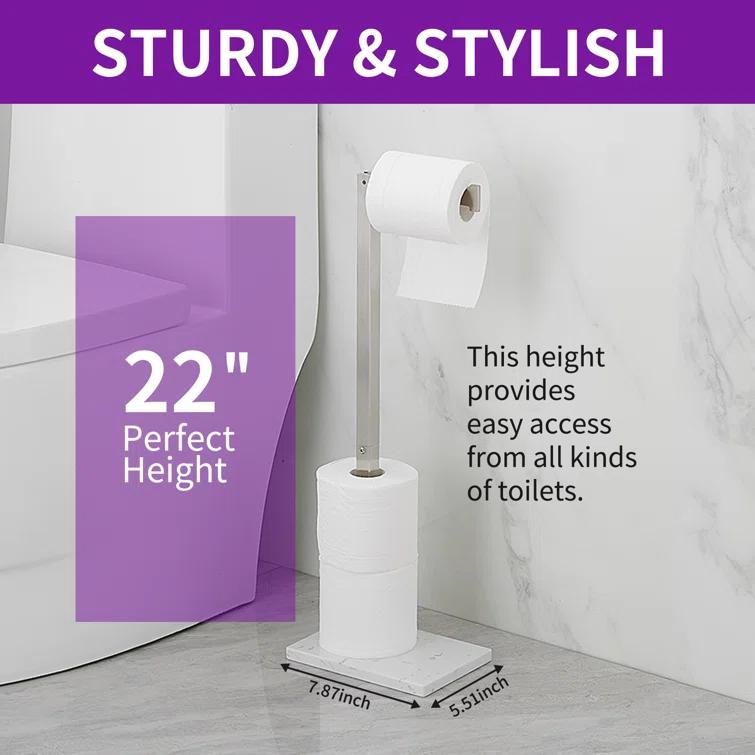 Free Standing Toilet Paper Holder with Weighted Base