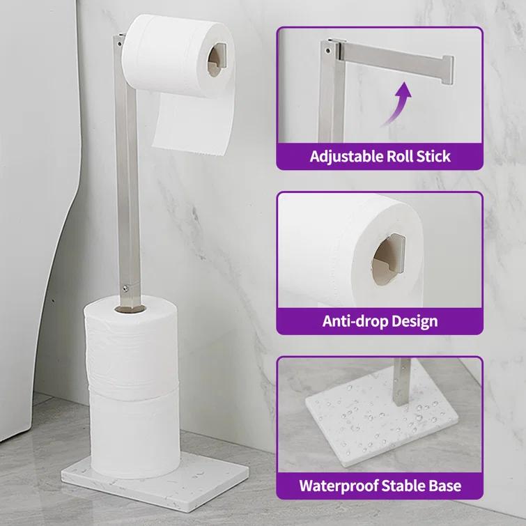 Free Standing Toilet Paper Holder with Weighted Base
