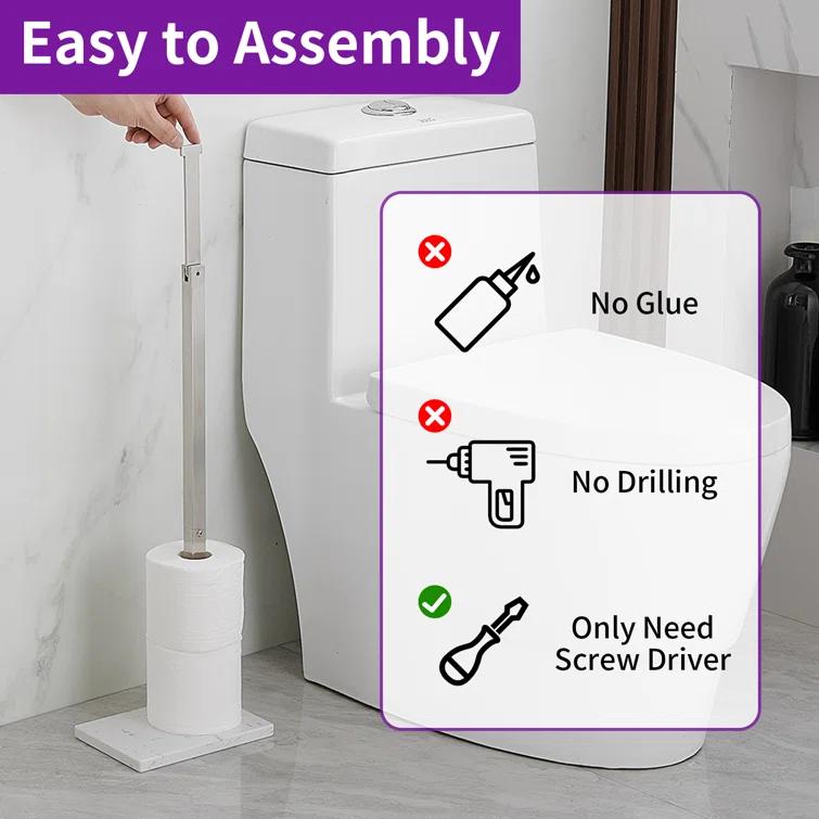Free Standing Toilet Paper Holder with Weighted Base