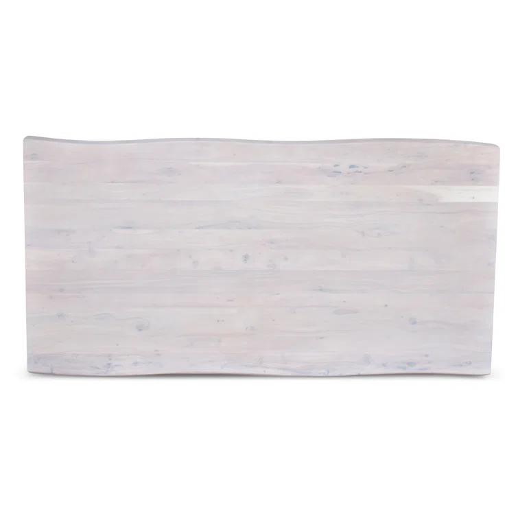 Brooks 92" White Wash Acacia Wood & Black Aluminum Dining Table
