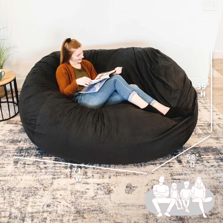 Big Joe Giant Foam Filled Bean Bag Sofa with Soft Removeable Cover