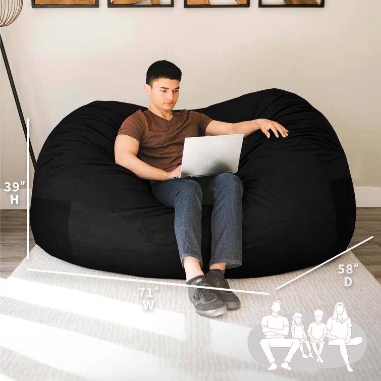 Big Joe Giant Foam Filled Bean Bag Sofa with Soft Removeable Cover