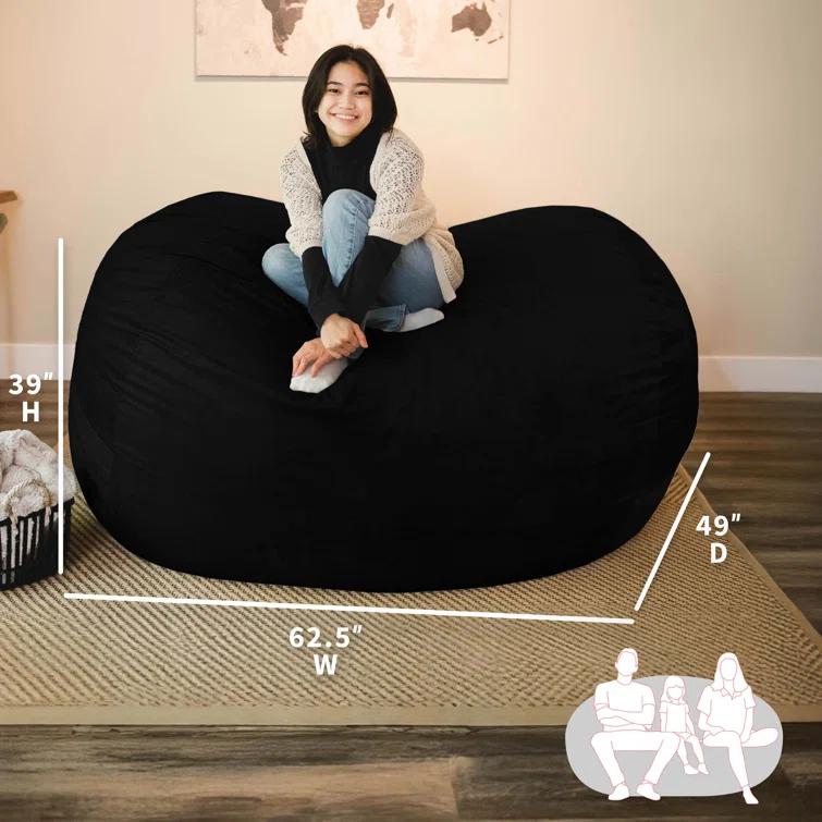 Big Joe Giant Foam Filled Bean Bag Sofa with Soft Removeable Cover