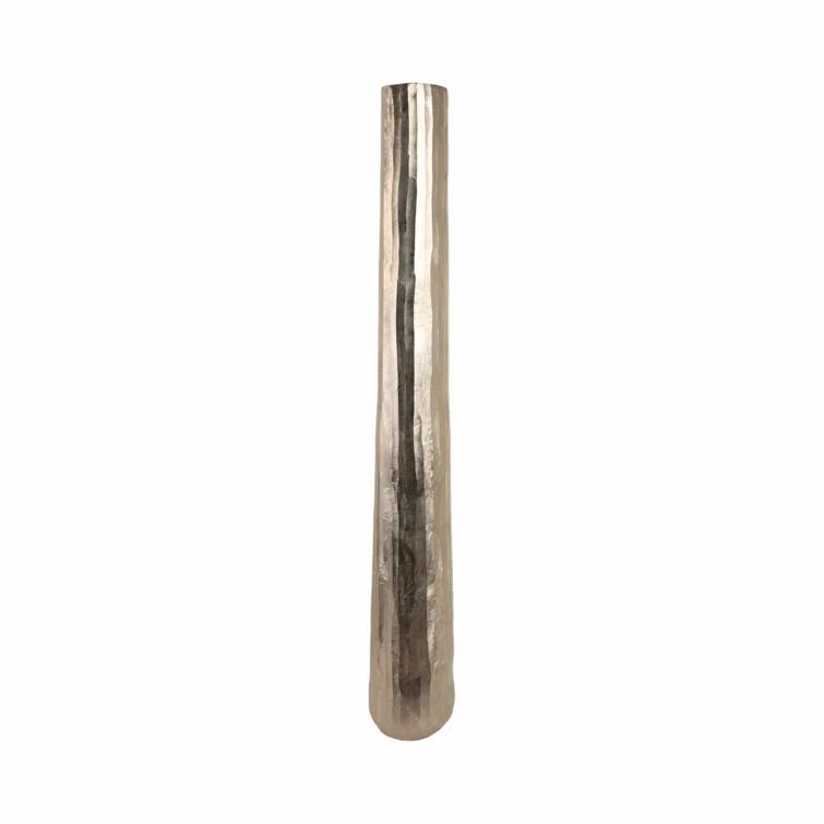 Sagebrook Home 58" Rounded Etched Metal Floor Vase, Silver | Perigold