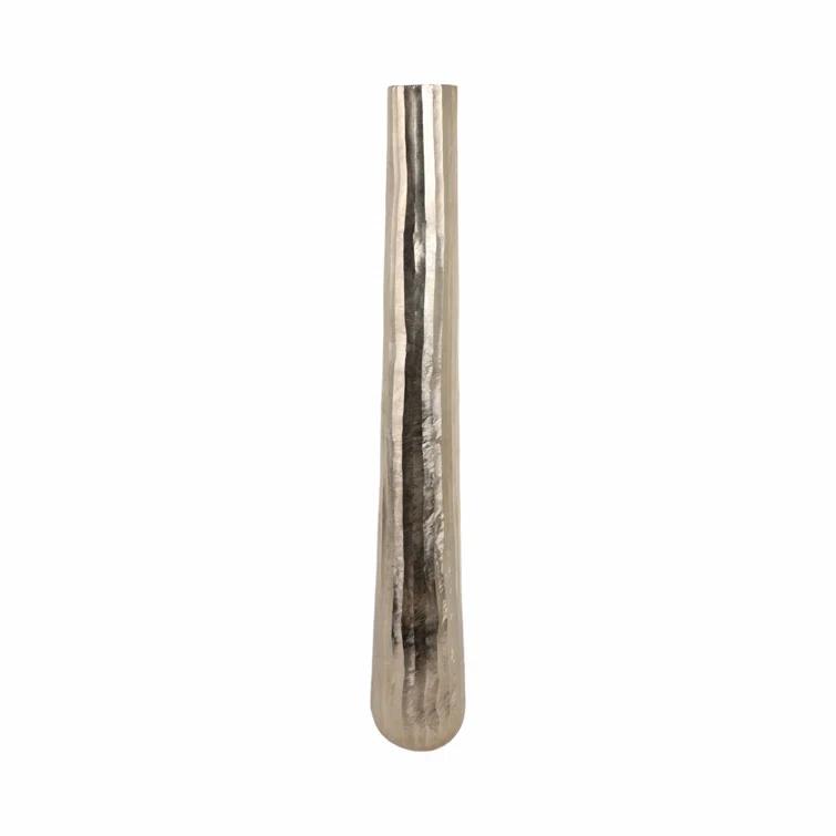 Sagebrook Home 58" Rounded Etched Metal Floor Vase, Silver | Perigold