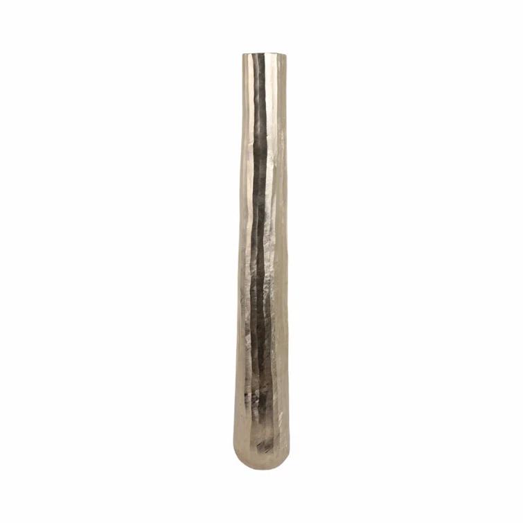 Sagebrook Home 58" Rounded Etched Metal Floor Vase, Silver | Perigold