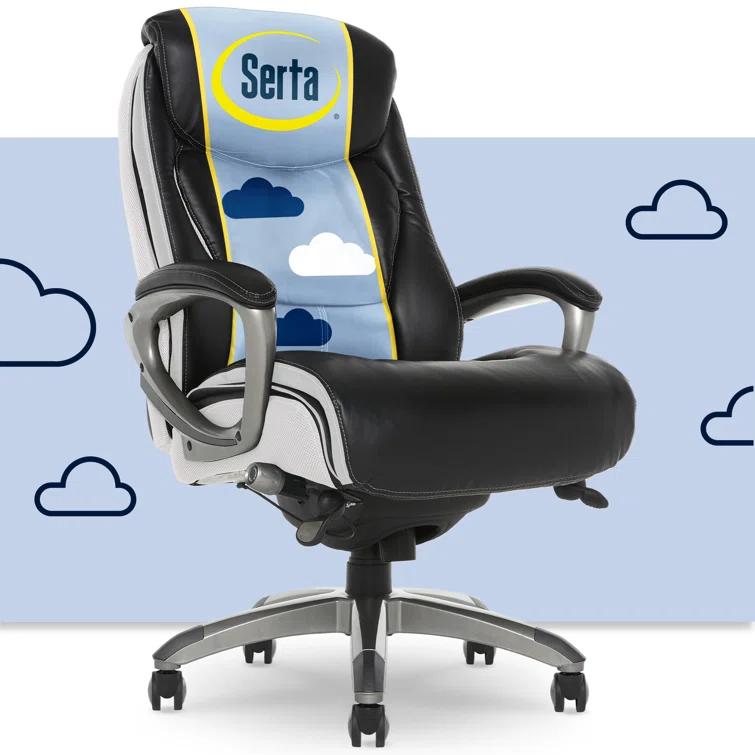 Serta Lautner Executive Office Chair, SmartLayers and ComfortCoils Technology, Adjustable Lumbar