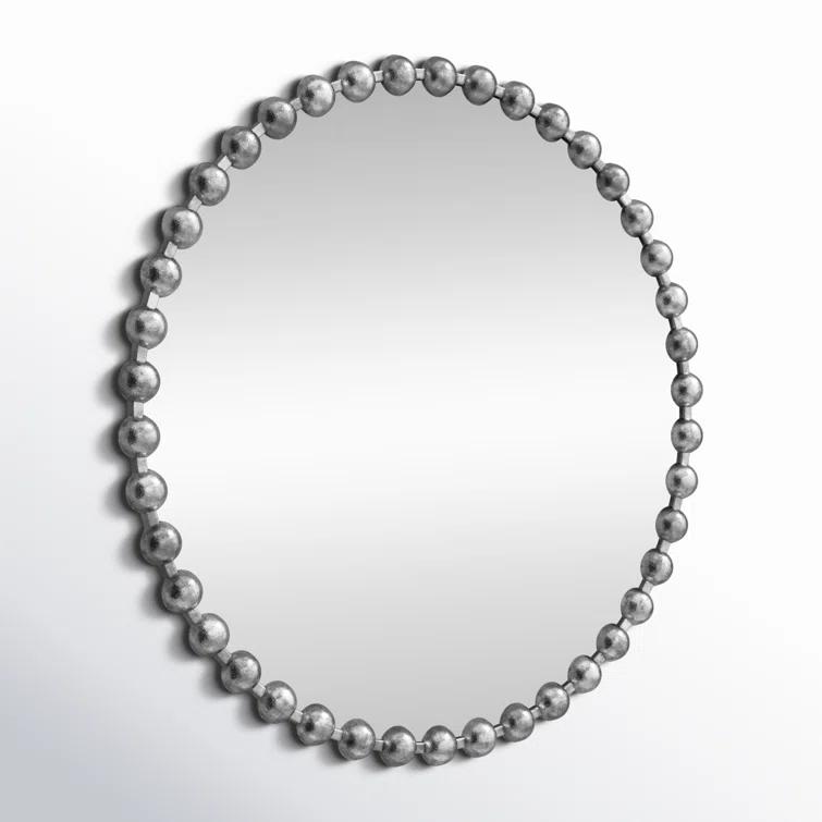 Marlowe Beaded Round Metal Wall Mirror